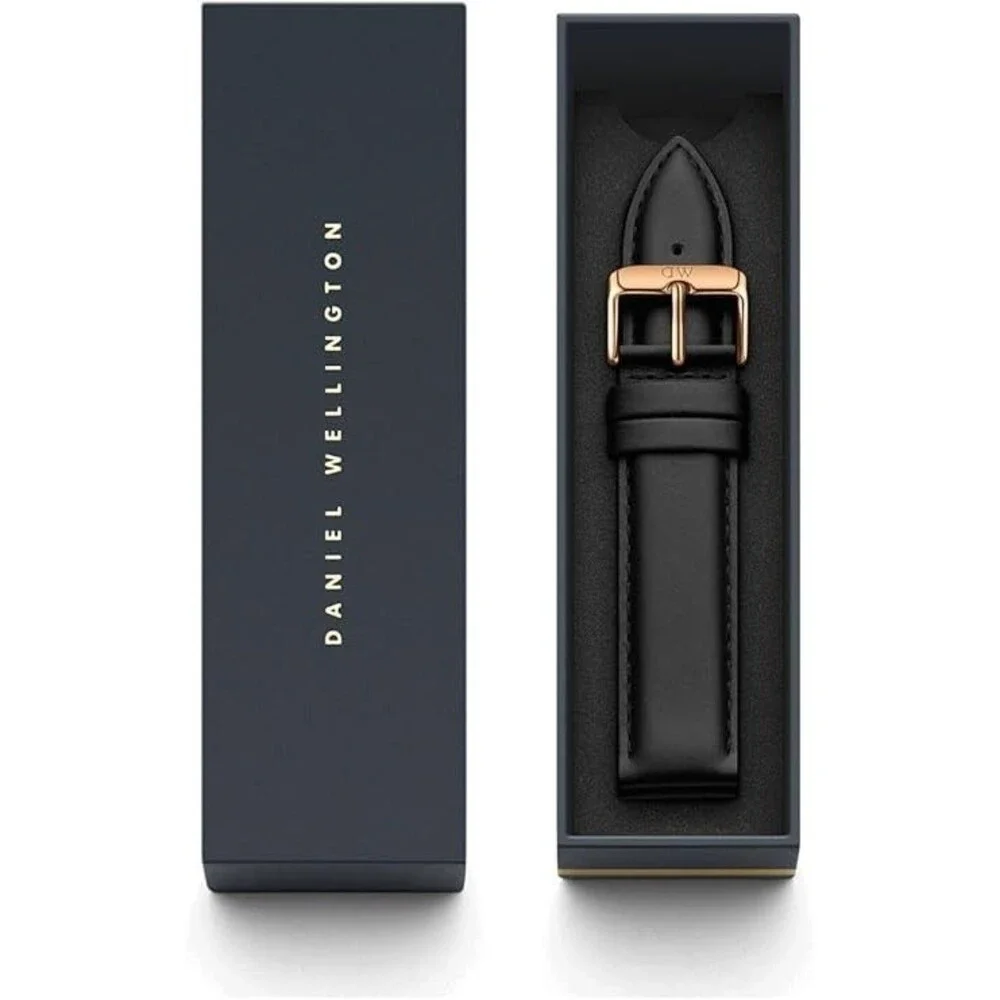 Daniel Wellington Classic Sheffield Italian Leather Watch Band (Black & R.Gold)